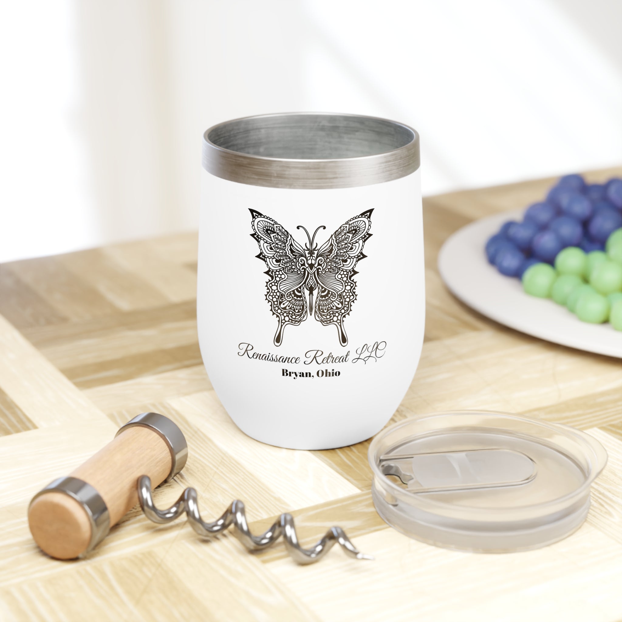 Chic Tumbler with Mandala Moth Design