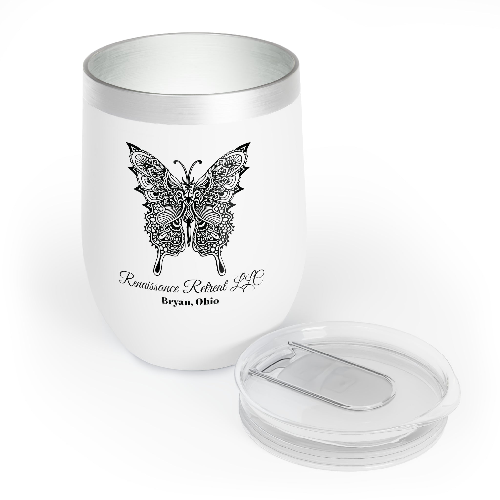 Chic Tumbler with Mandala Moth Design