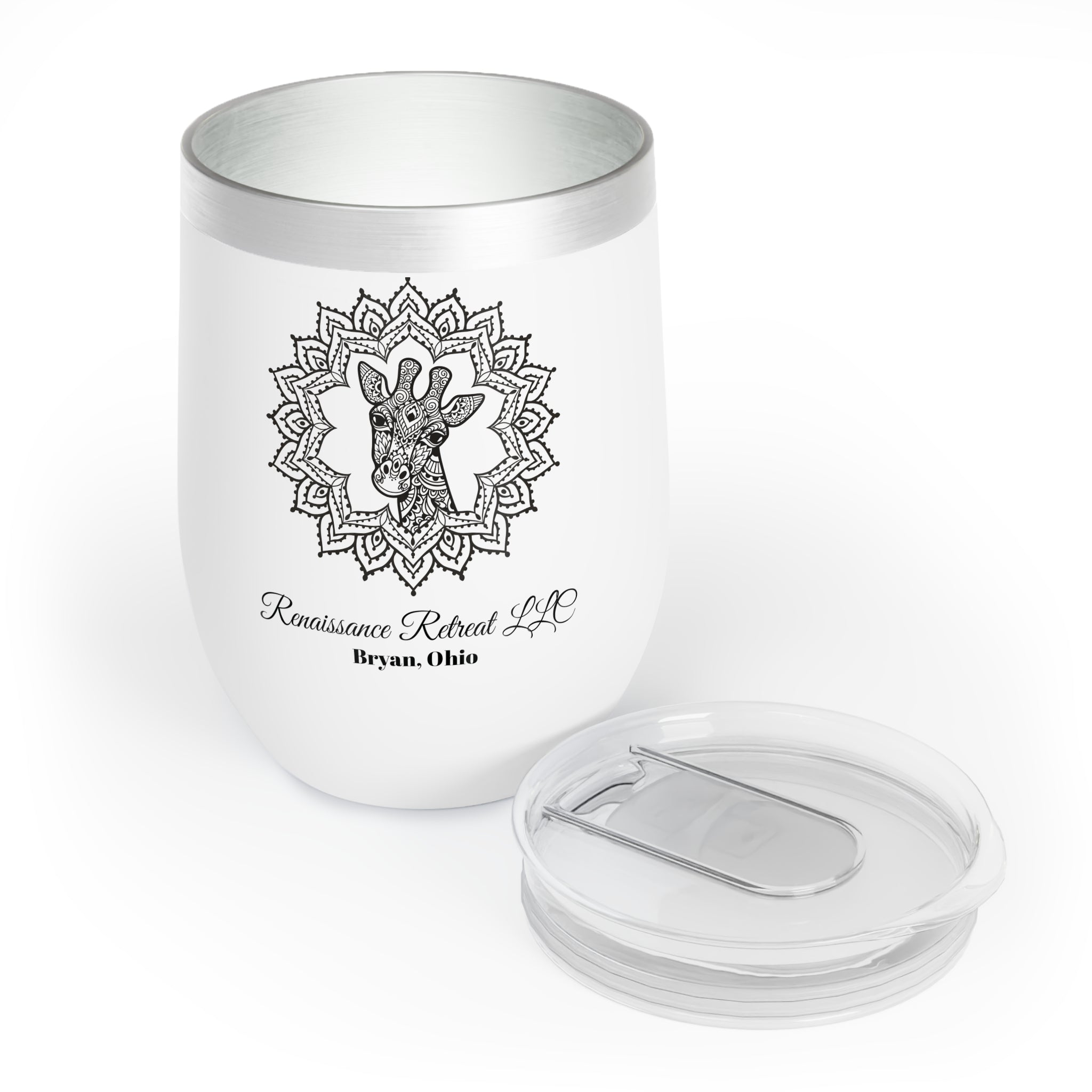 Chic Tumbler with Mandala Giraffe Design