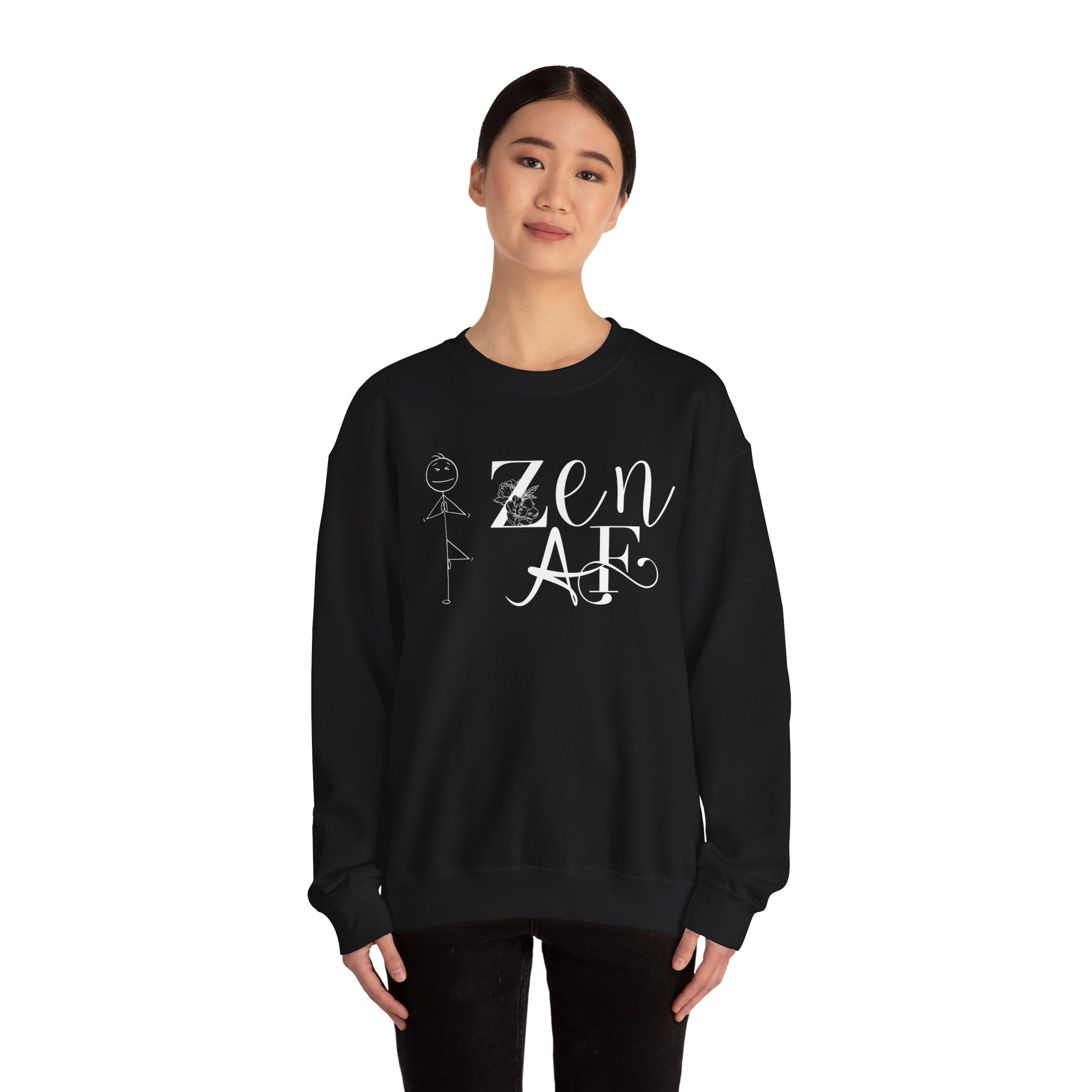 Cozy Zen AF Crewneck - Mindful, Minimal, & Bold