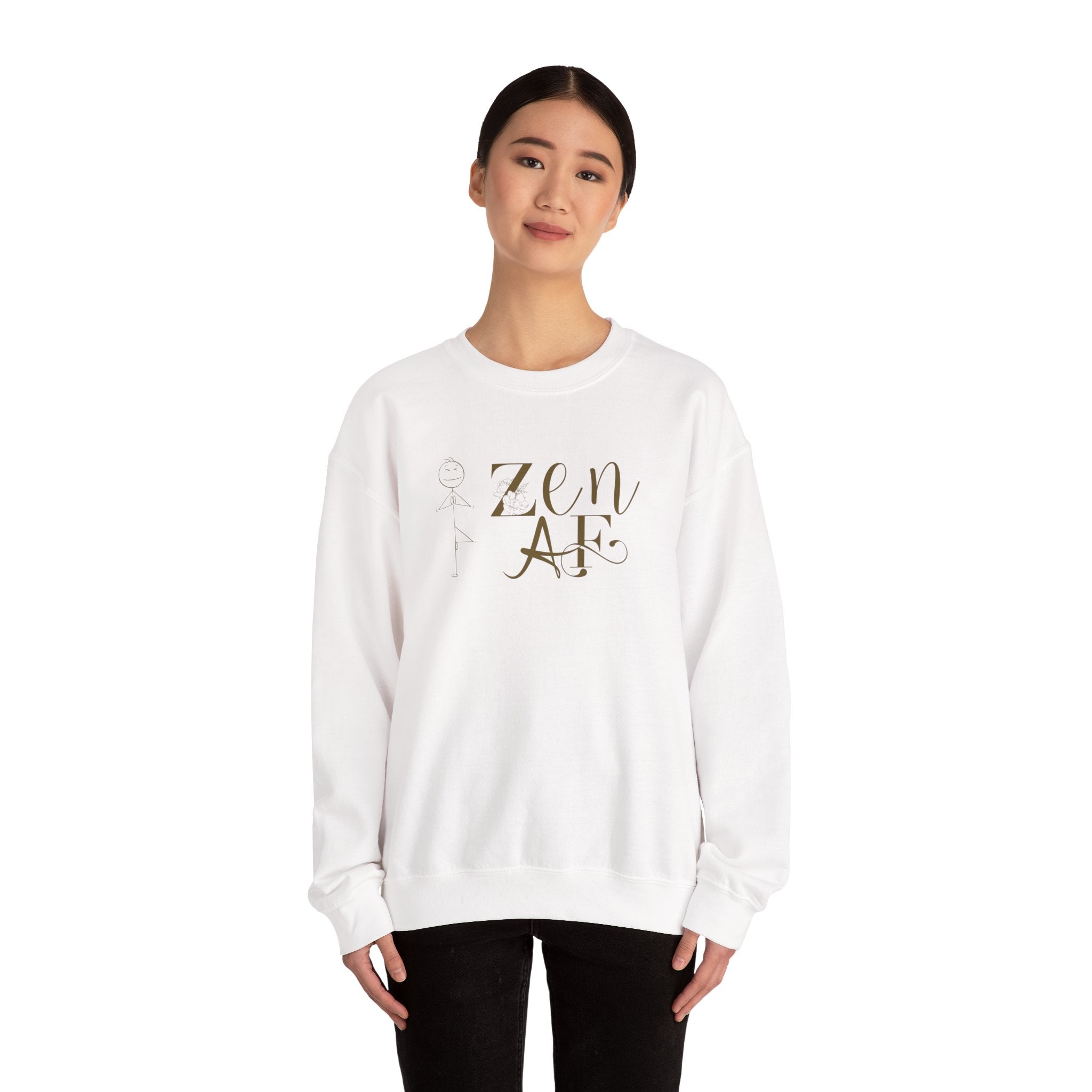 Cozy Zen AF Crewneck - Mindful, Minimal, & Bold