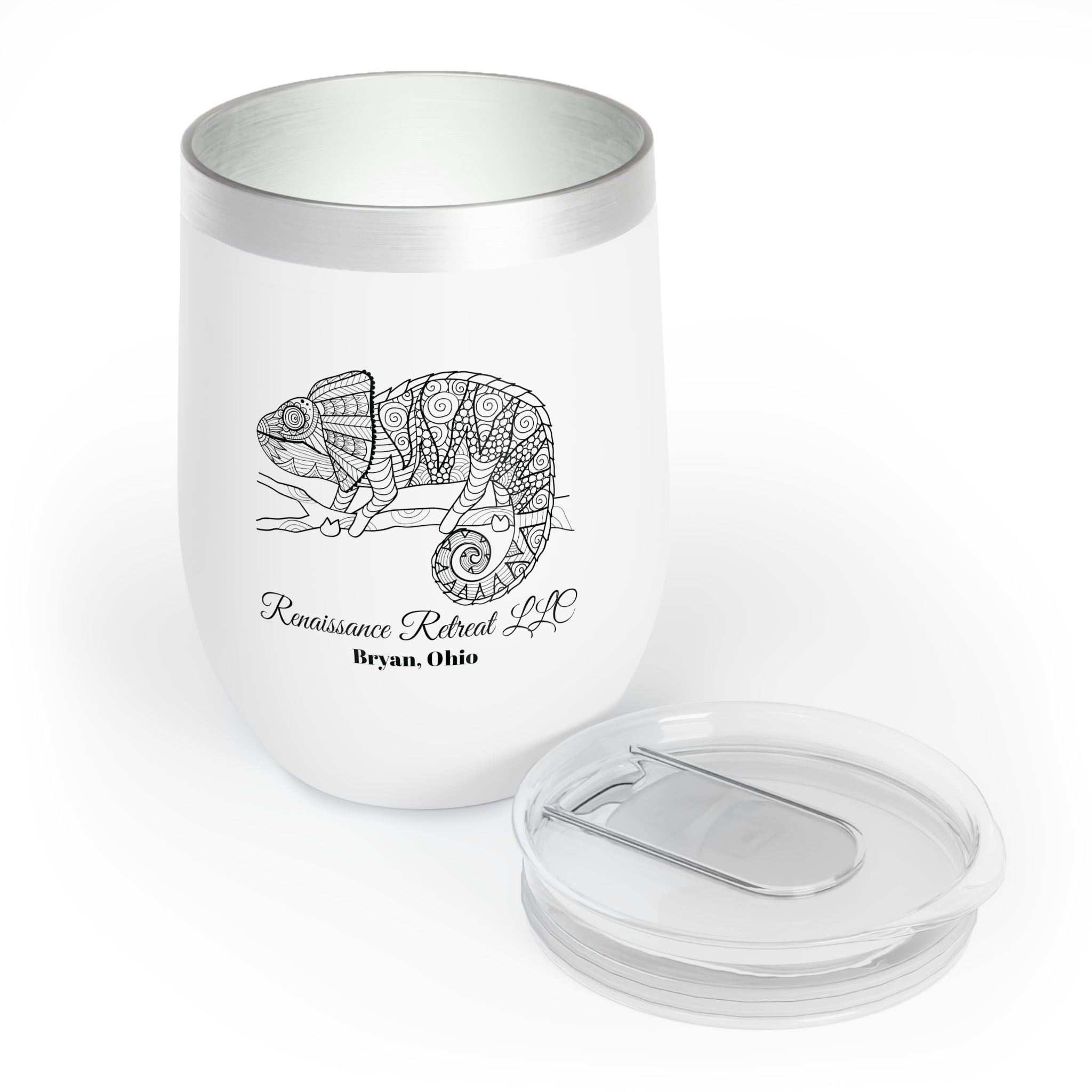 Chic Tumbler with Mandala Chameleon Design