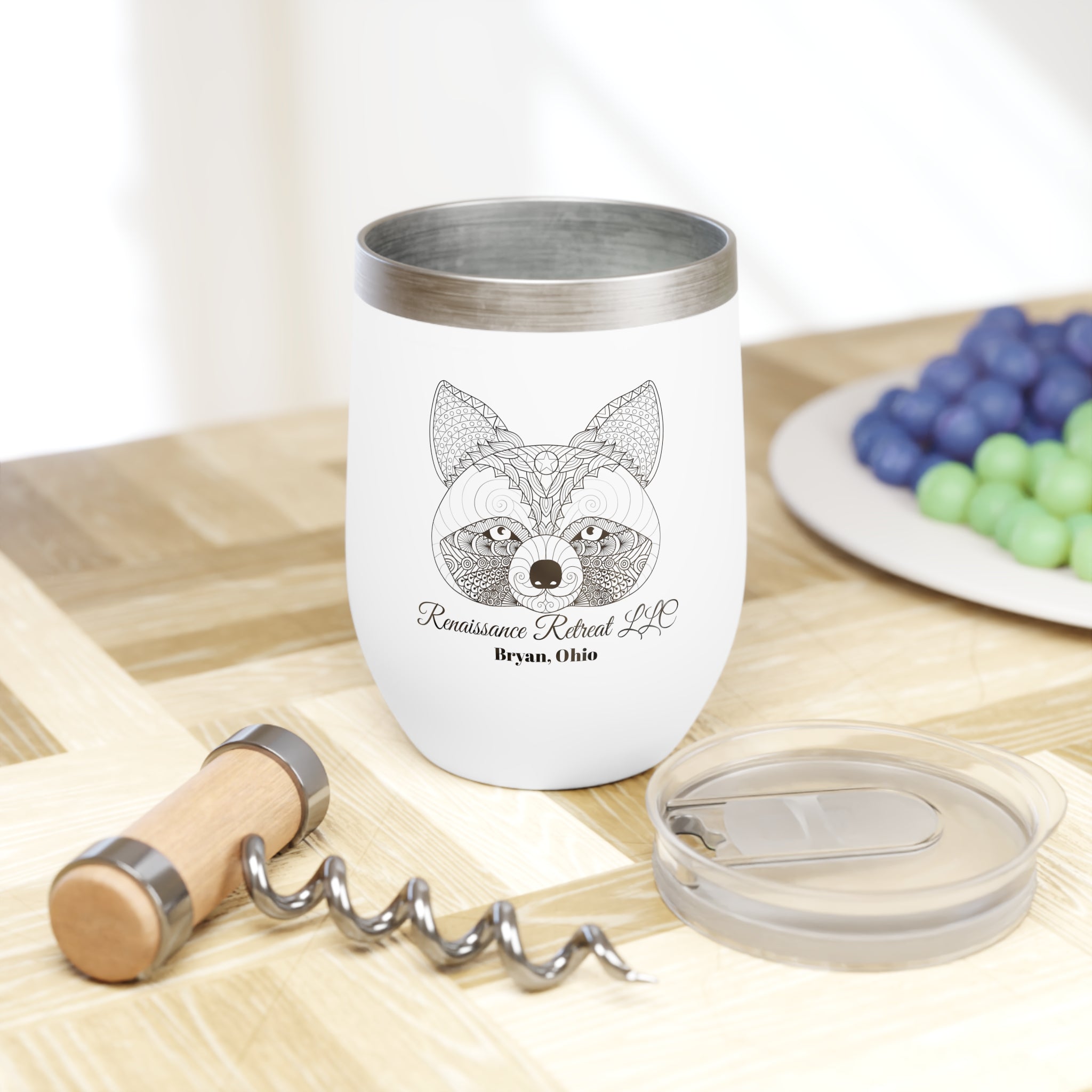 Chic Tumbler with Mandala Raccoon Design