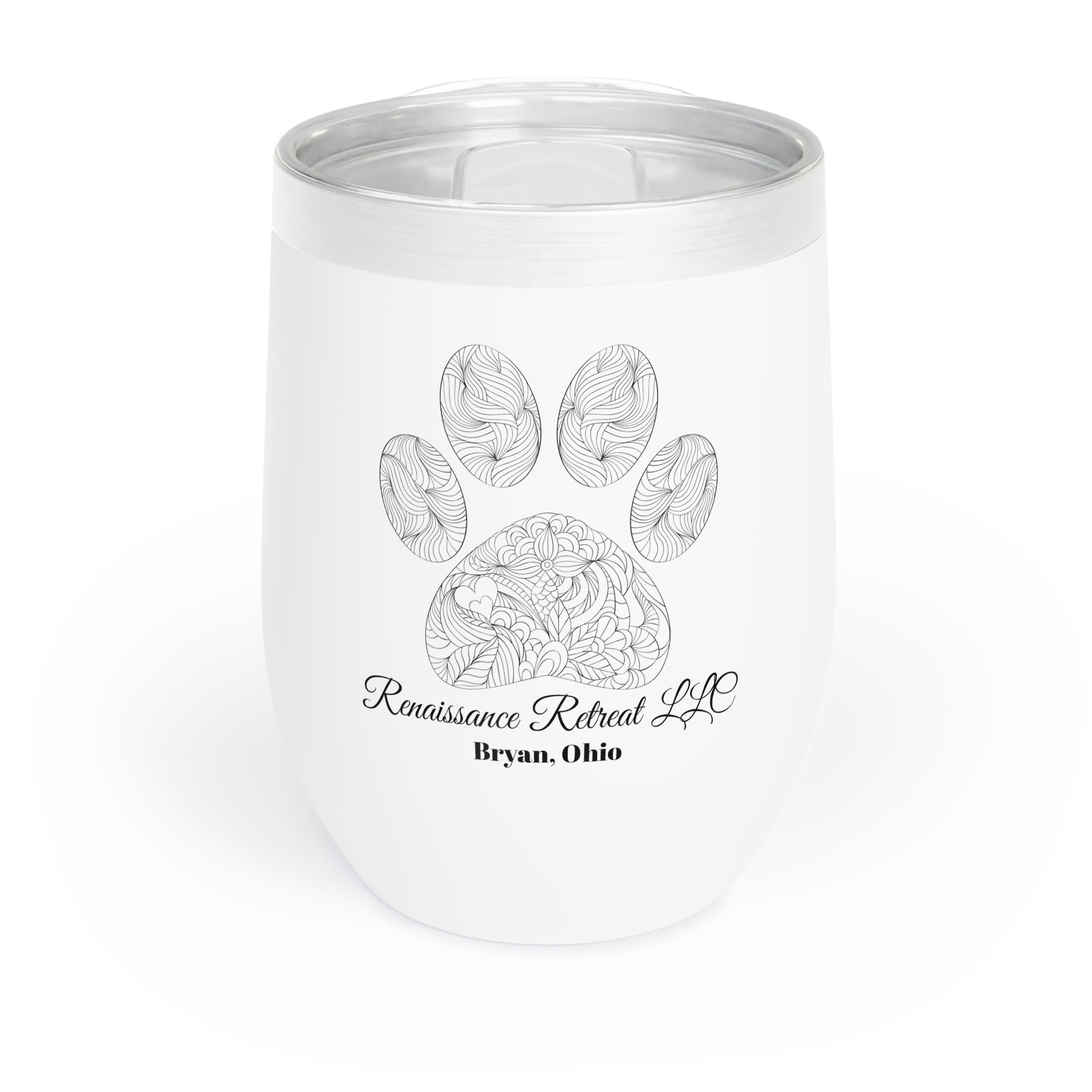 Chic Tumbler with Mandala Paw Print Design