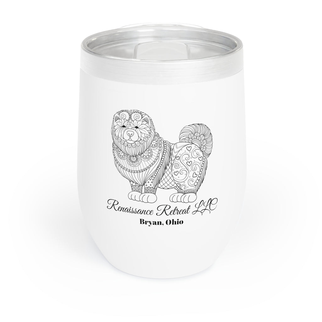 Chic Tumbler with Mandala Fluffy Dog Design