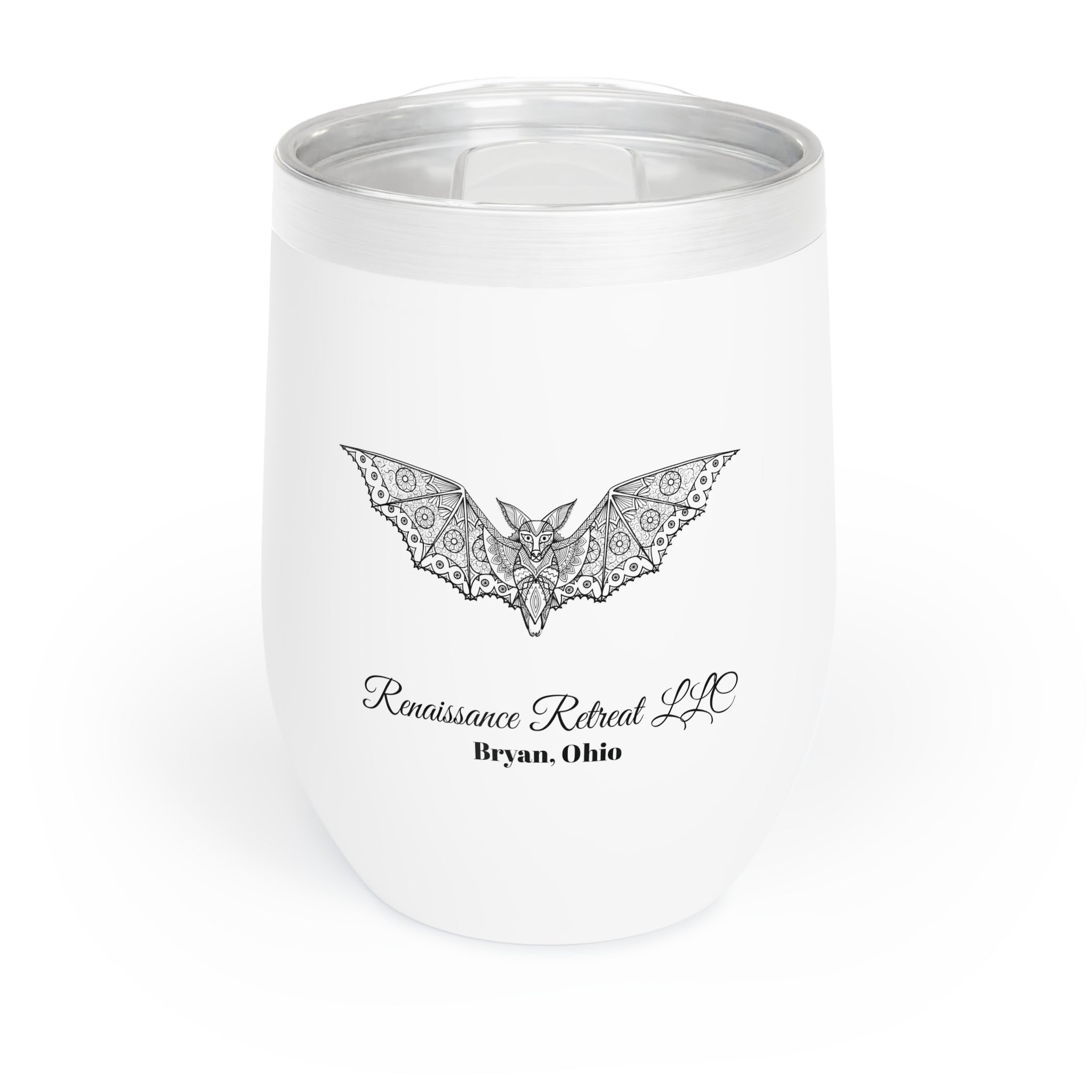 Chic Tumbler with Mandala Bat Design
