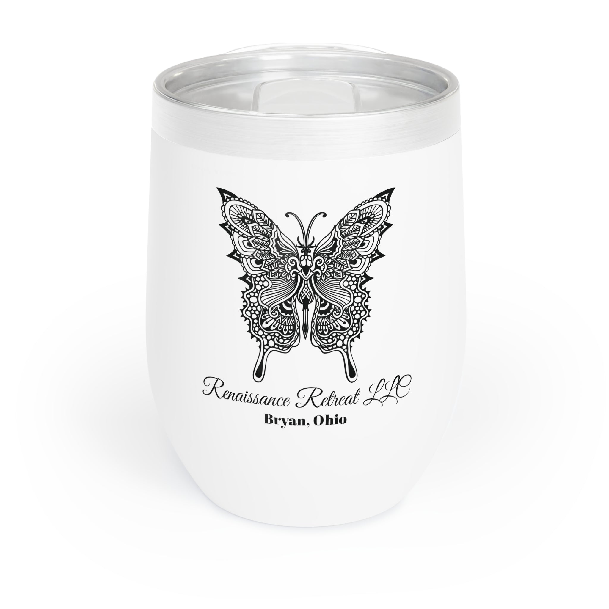 Chic Tumbler with Mandala Moth Design