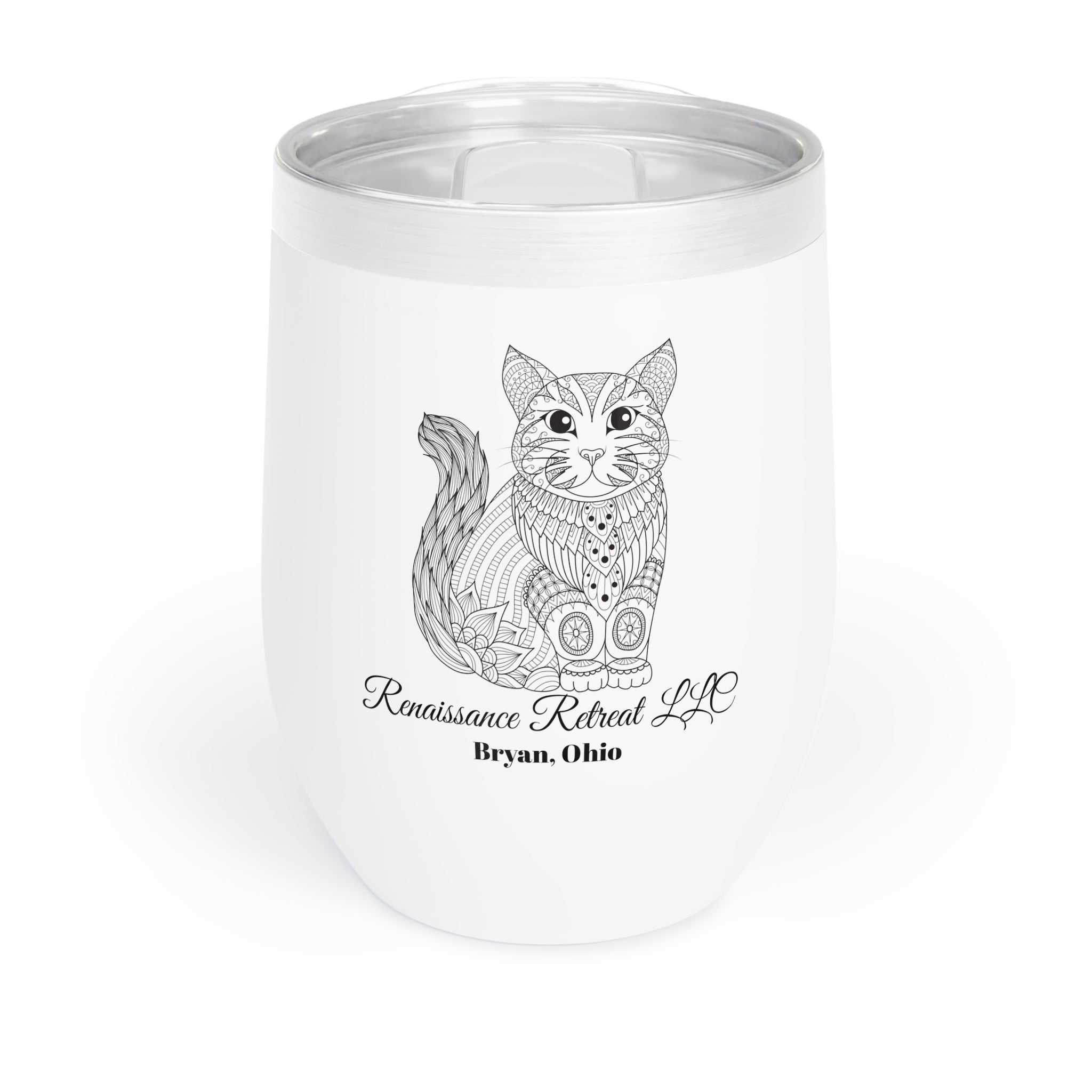 Chic Tumbler with Mandala Cat Design
