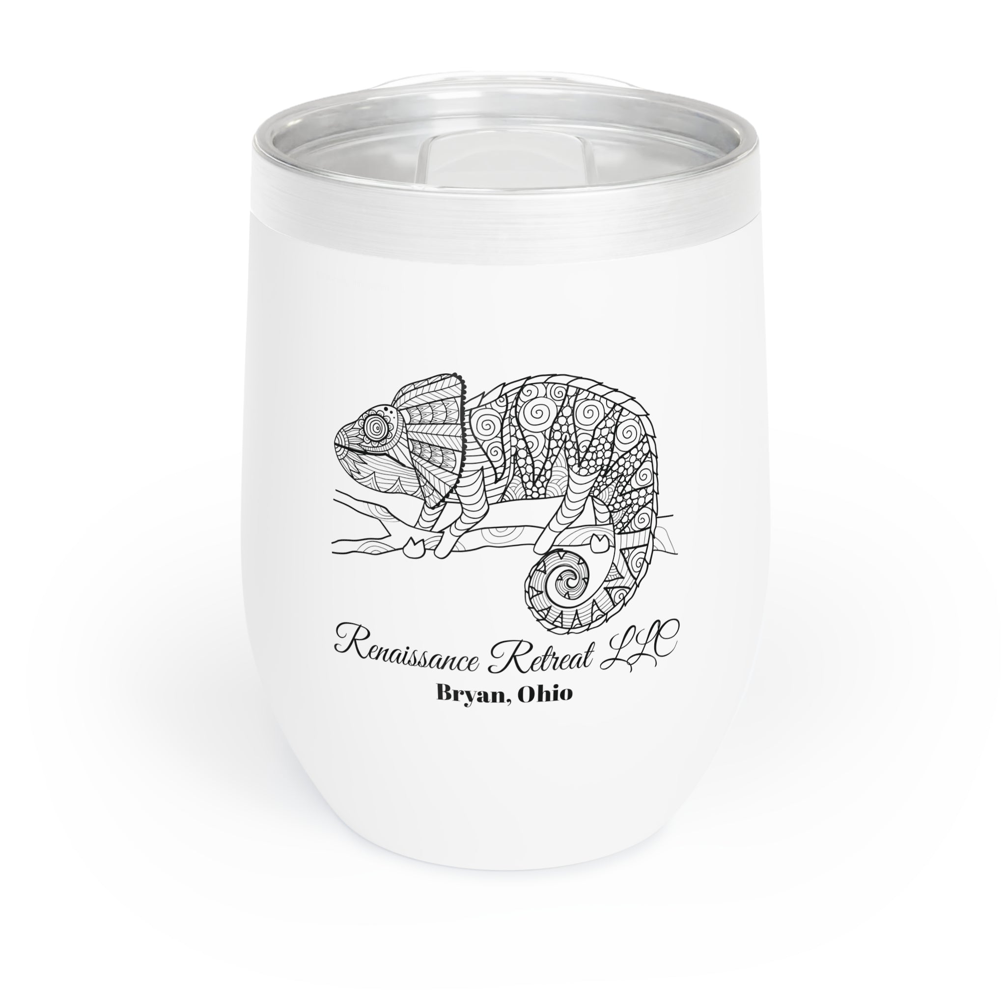 Chic Tumbler with Mandala Chameleon Design