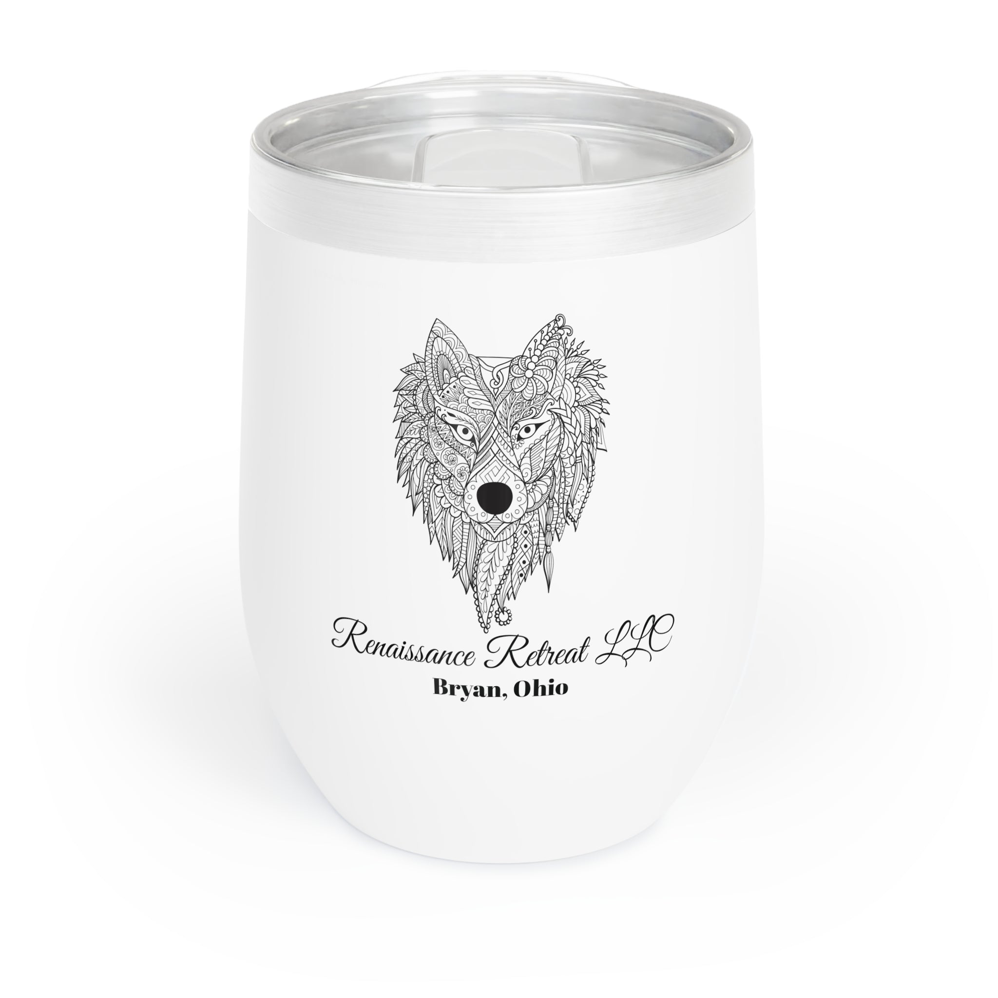 Chic Tumbler with Mandala Wolf Design