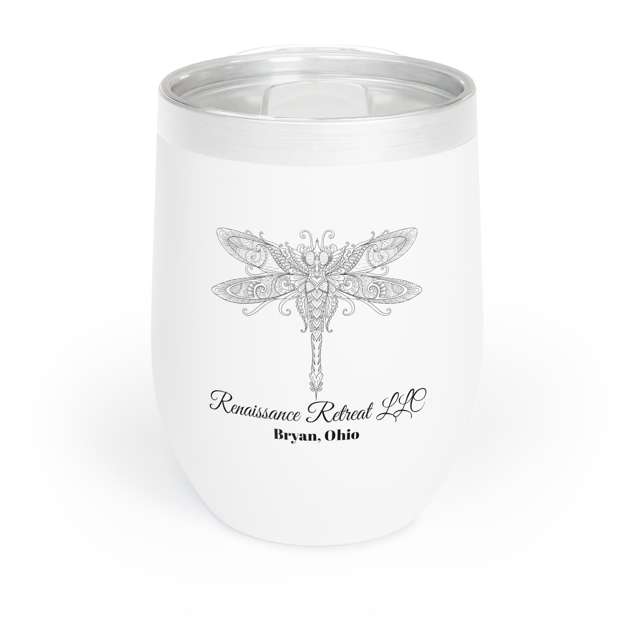 Chic Tumbler with Mandala Dragonfly Design