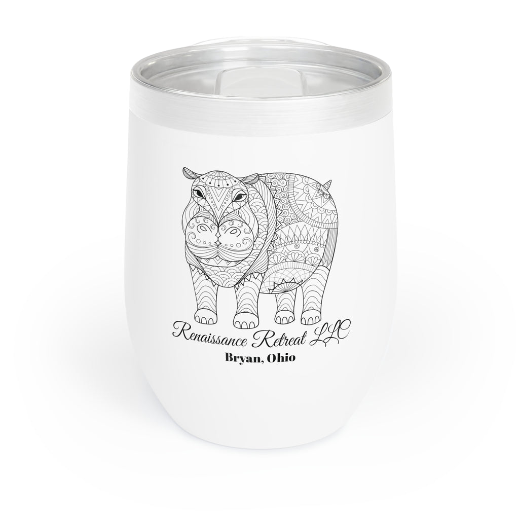 Chic Tumbler with Mandala Hippo Design