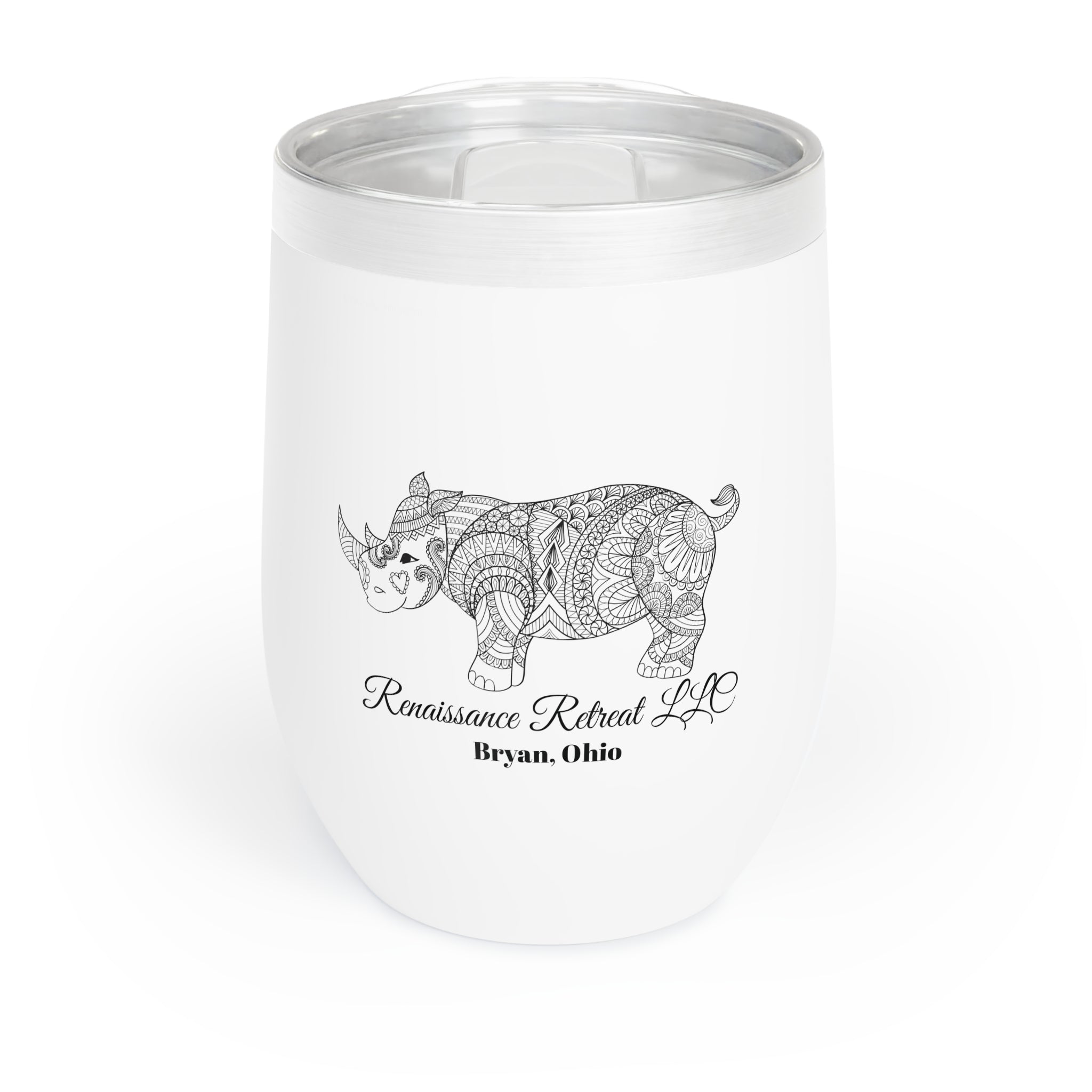 Chic Tumbler with Mandala Rhino Design