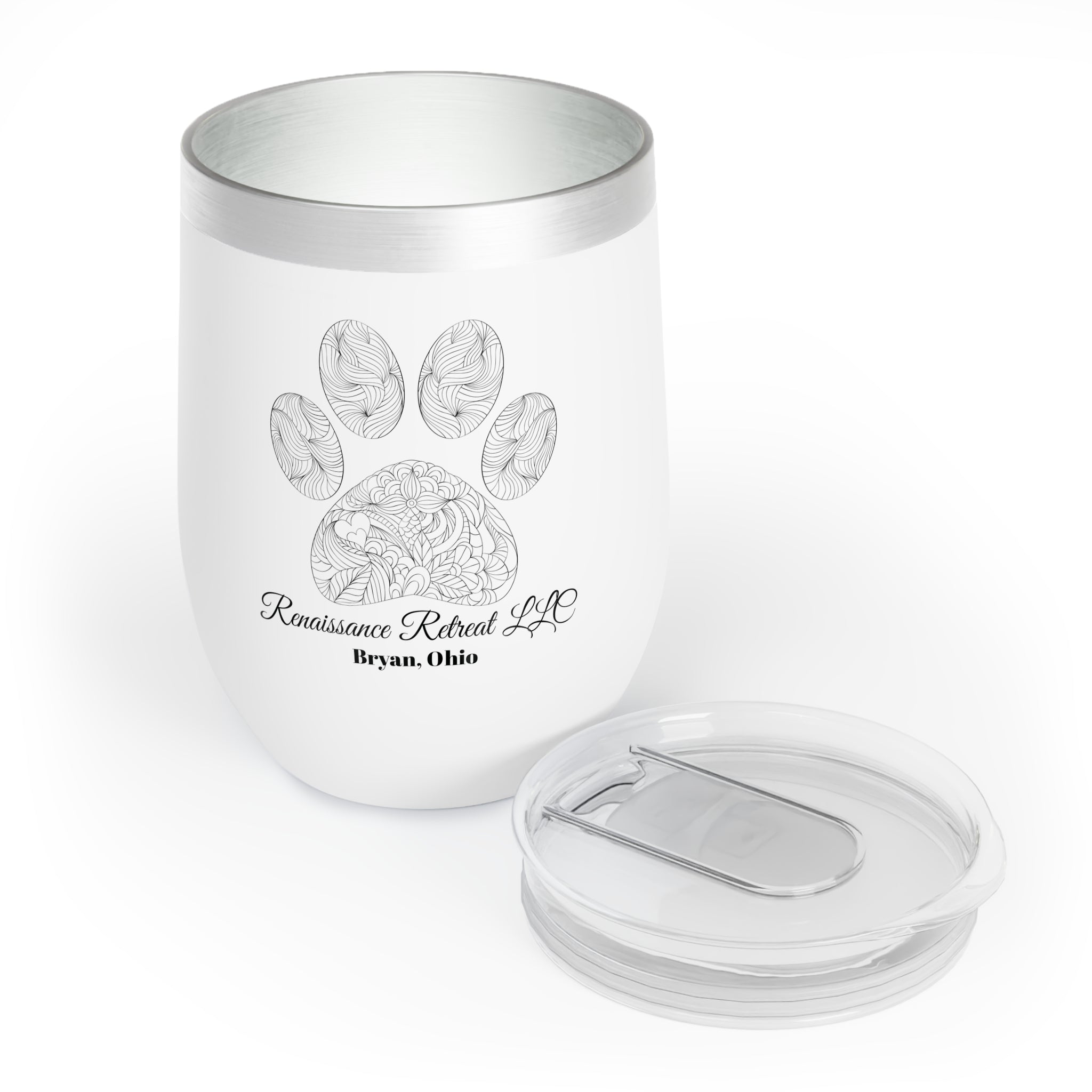Chic Tumbler with Mandala Paw Print Design