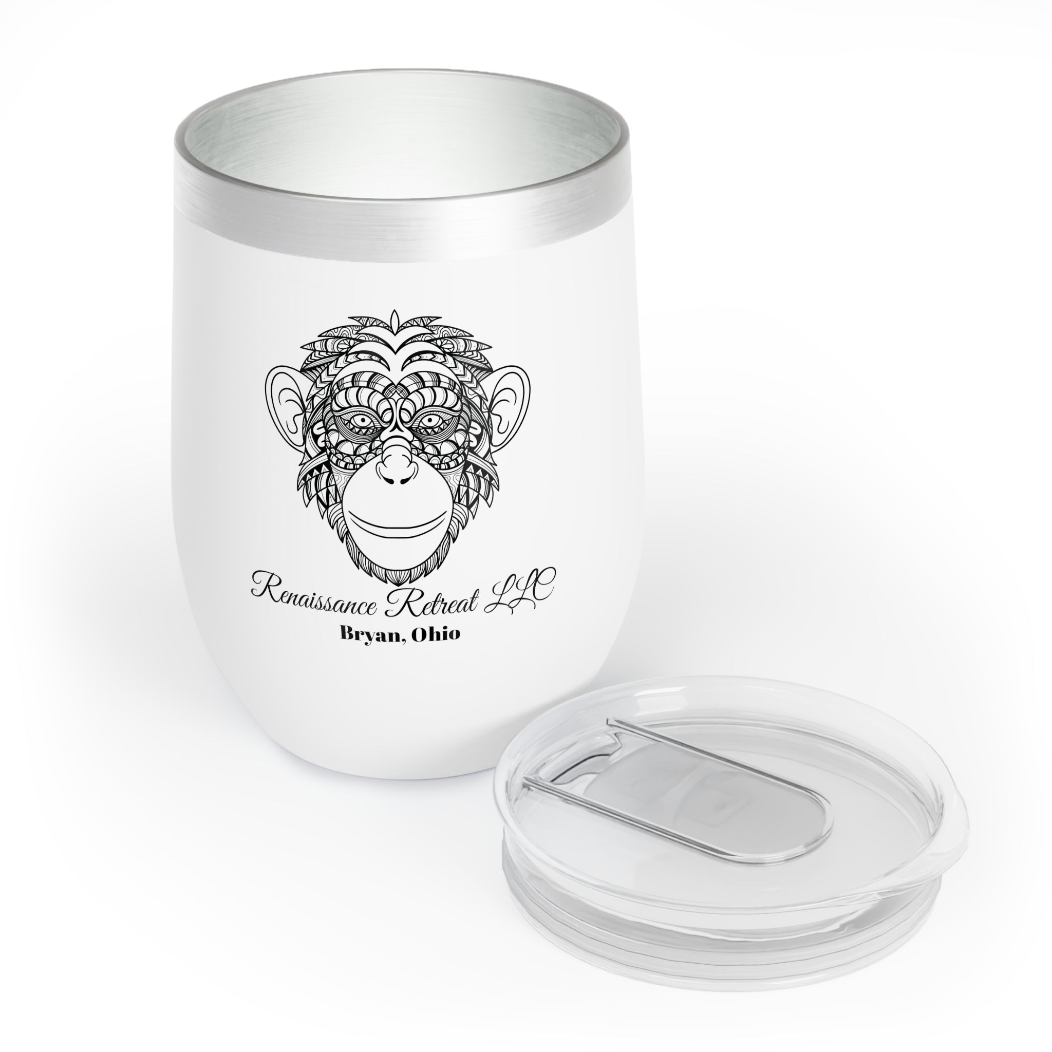 Chic Tumbler with Mandala Chimpanzee Design