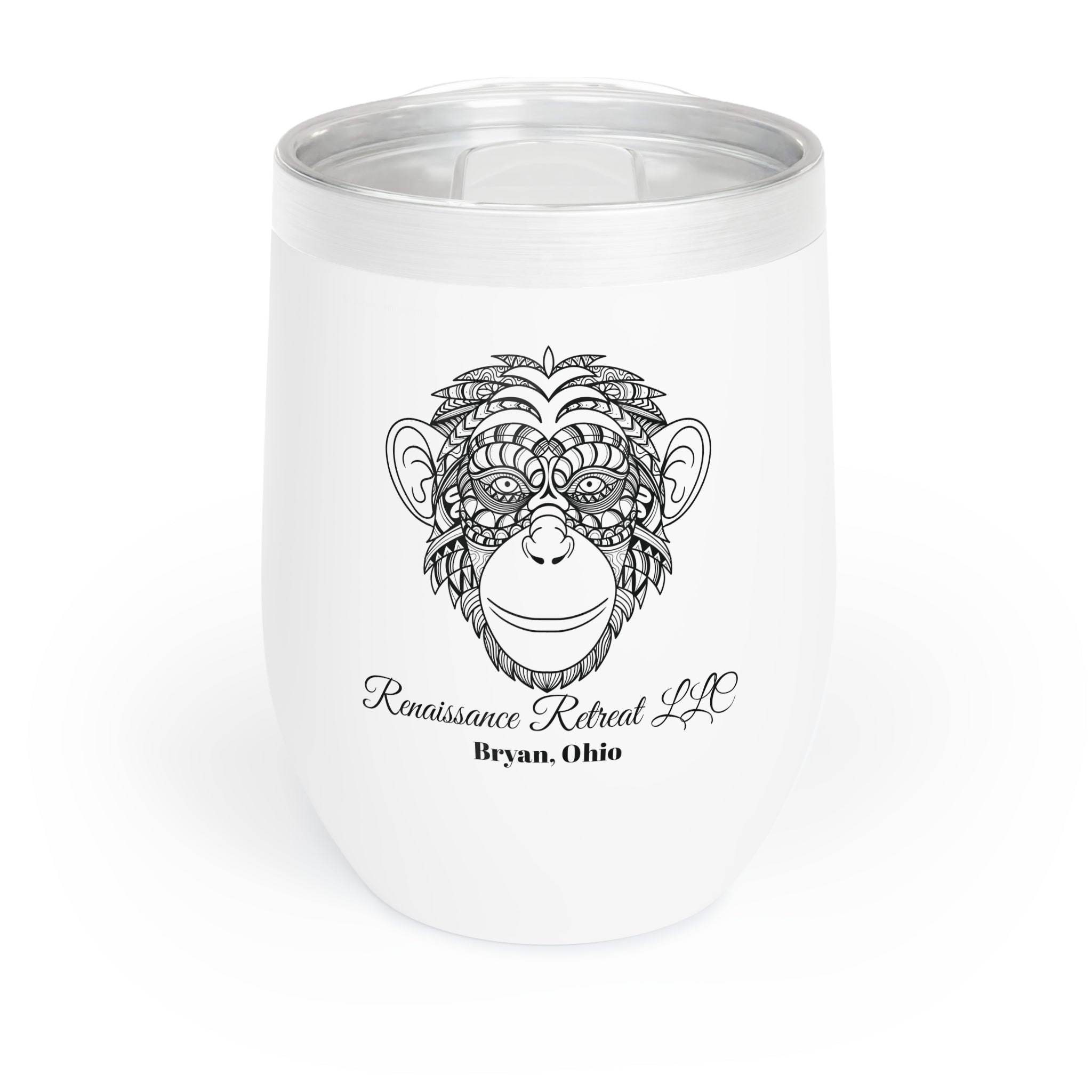 Chic Tumbler with Mandala Chimpanzee Design