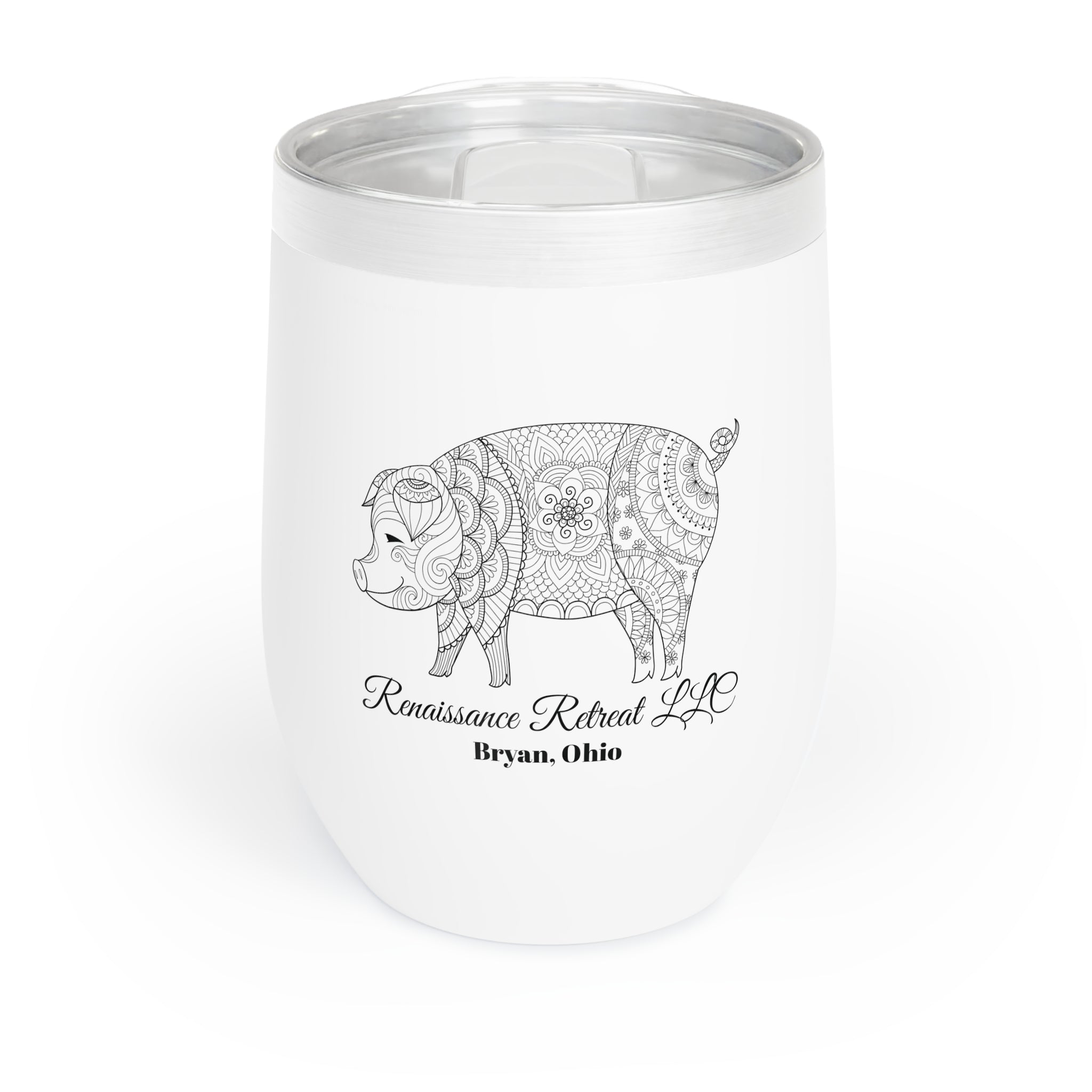 Chic Tumbler with Mandala Pig Design